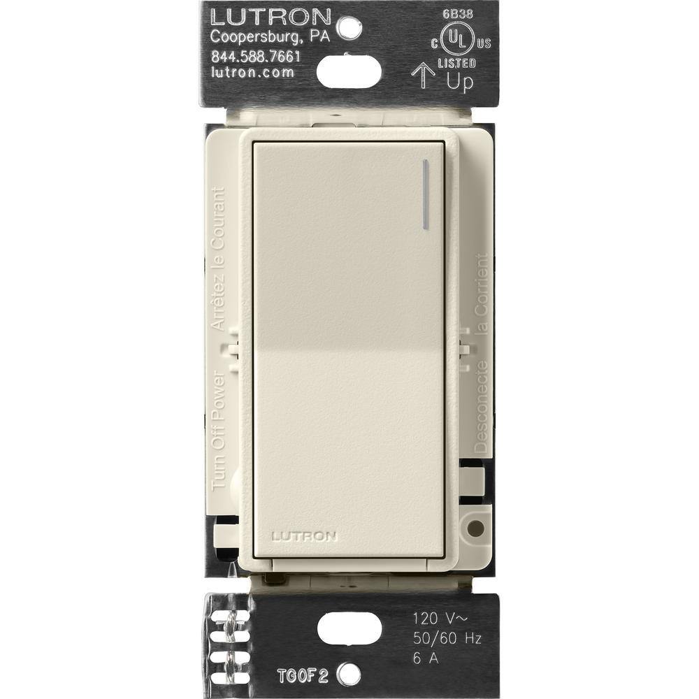 Lutron Sunnata Switch for 6A Lighting or 3A 110 HP Motor Single PoleMulti Location Pumice (ST-6ANS-PM) ST-6ANS-PM