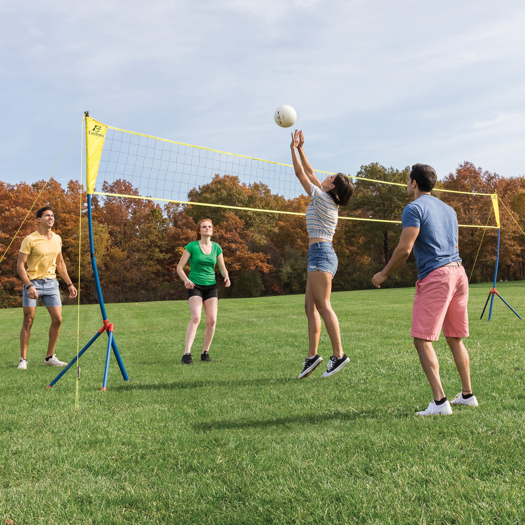 EastPoint Sports Volleyball Net Set， Portable Tripod System for Outdoors