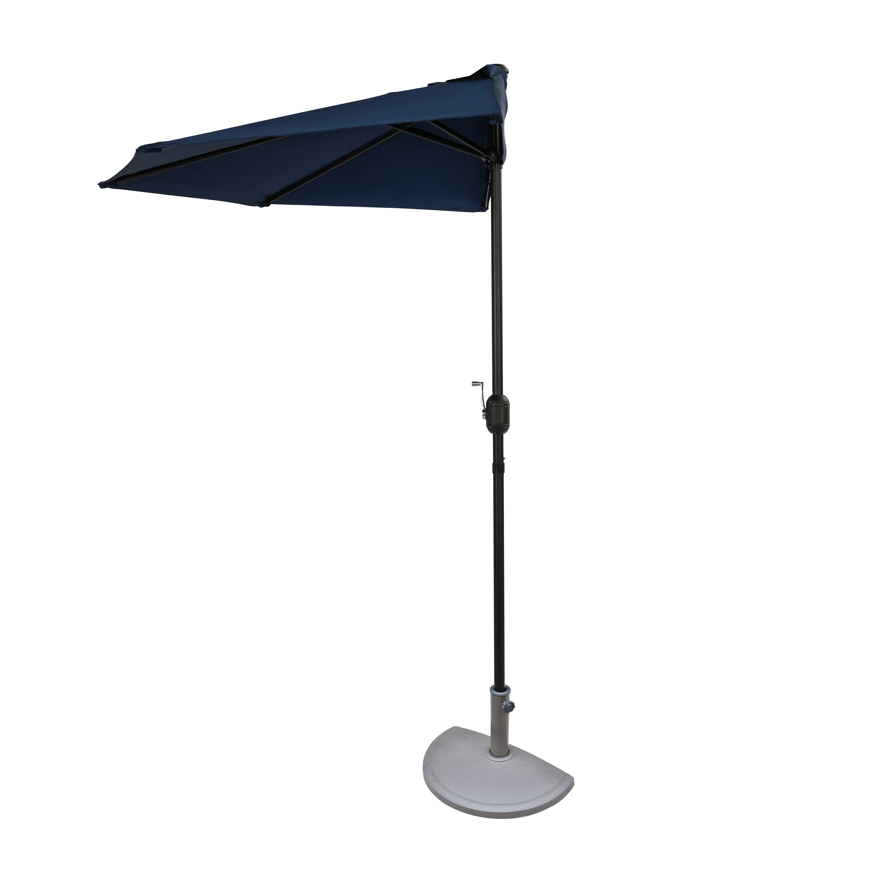 Lanai 9-ft Half Umbrella - Navy Blue - Polyester Canopy