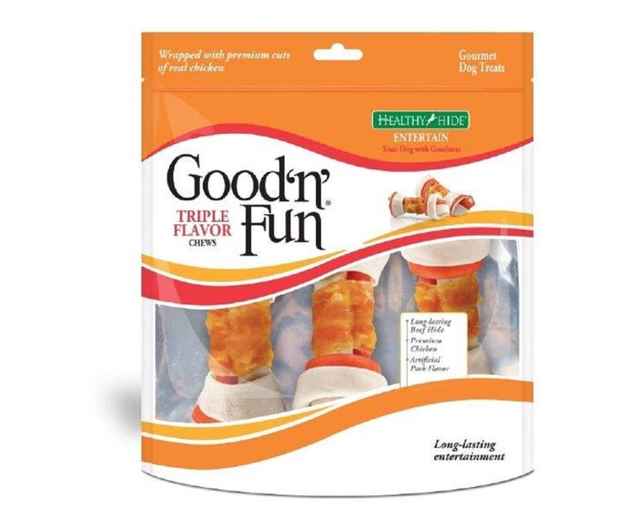 Healthy Hide Good n Fun Bone Pork， Beef， Chicken Flavor， 3 Pack - 82232