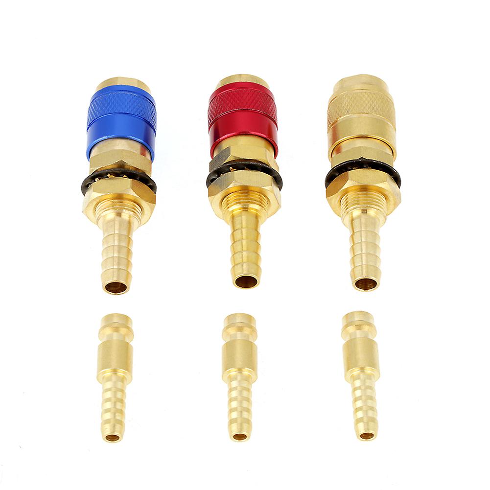 3pcs 8mm Water Cooled and Gas Adapter Quick Connector Fitting For Tig Welding Torch