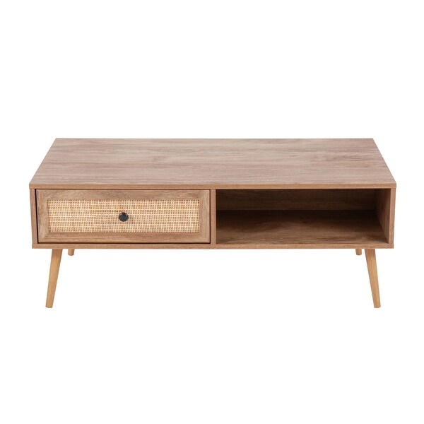 Ailani Coffee Table with Rattan Accent