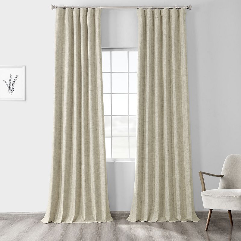 EFF Vintage Thermal Cross Linen Weave Max Blackout Window Curtain