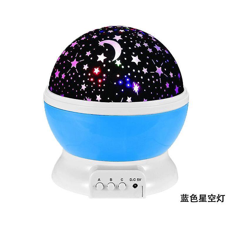 Children's Night Light， Projector Lamp 360 Romantic Rotation，(4 Led 8 Lighting Modes 2 Charging Modes) Blue