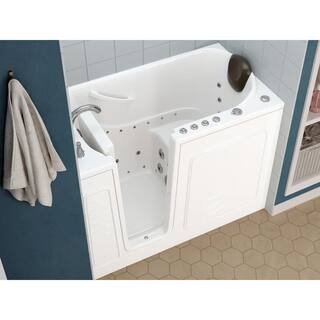 Universal Tubs Safe Premier 52.3 in. x 60 in. x 30 in. Left Drain Walk-in Air and Whirlpool Bathtub in White HD3053LWD-CP