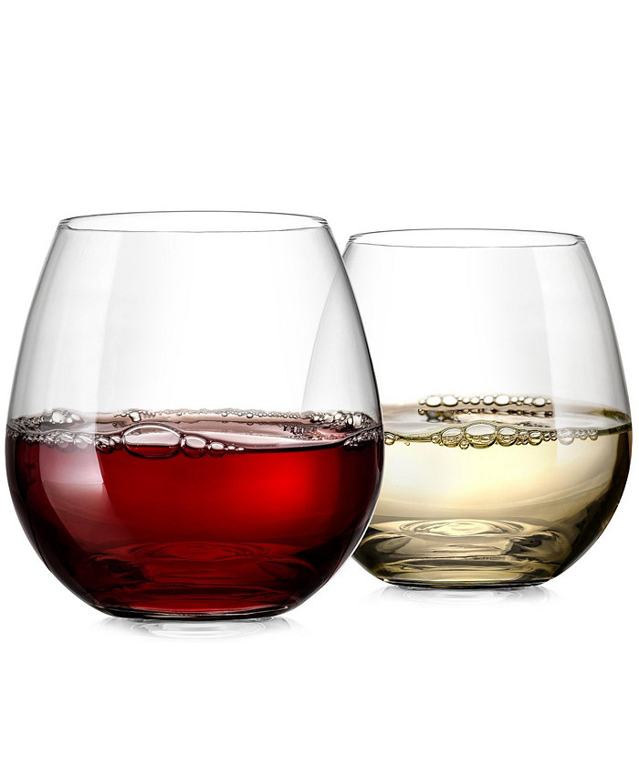 Zulay Kitchen 2 Piece Stemless Wine Glasses Set - Perfect For Wine  Other Cocktails