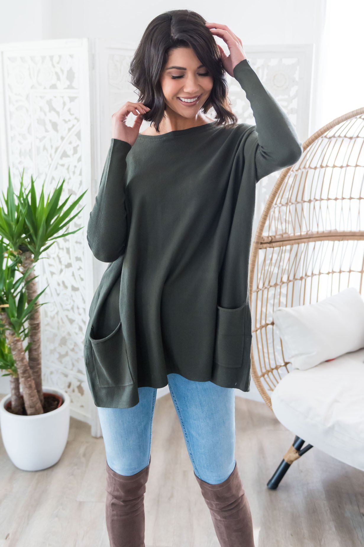 Casual Chic Modest Oversize Sweater