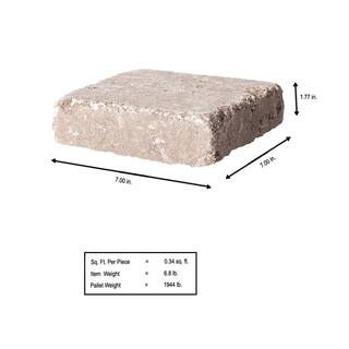 Pavestone RumbleStone Square 7 in. x 7 in. x 1.75 in. Cafe Concrete Paver (288 Pcs.  98 Sq. ft.  Pallet) 91169