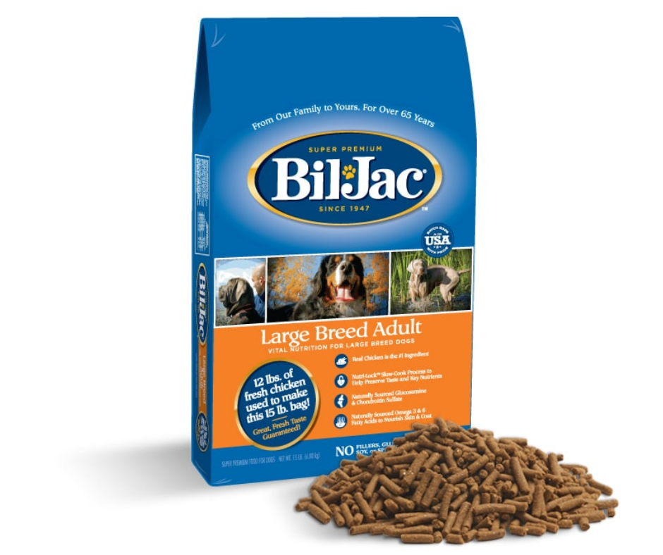 Bil Jac - Large Breed， Adult Dog Chicken， Corn， and Oatmeal Recipe Dry