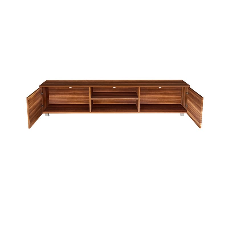 Walnut Storage TV Stand  Media Console Entertainment Center 70INCH