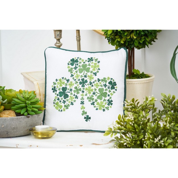 C amp f Home Irish Shamrock Embroidered Throw Pillow St Patrick x27 s Day Themed