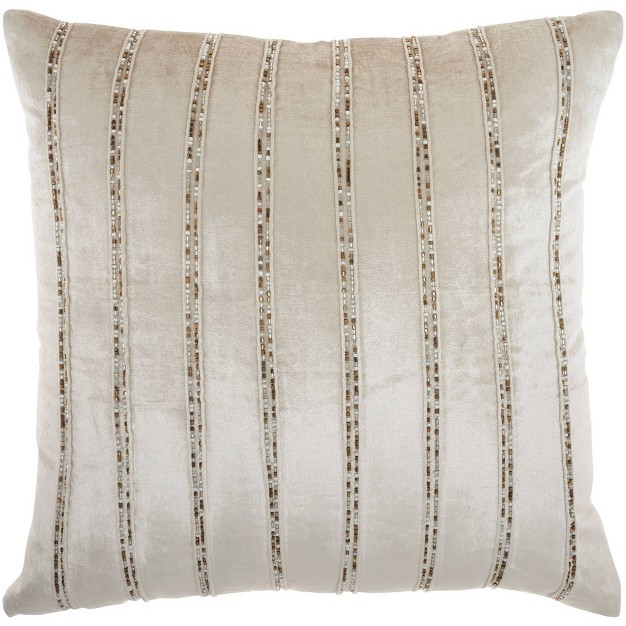 Sofia Beaded Striped Throw Pillow Mina Victory