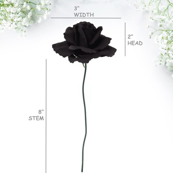 Artificial Flowers Black Rose Picks for Wedding，Bouquets，Table Centerpieces，