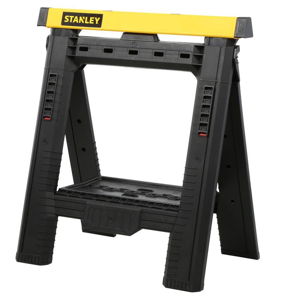 Stanley 32 in. H Plastic 2-Way Adjustable Folding Sawhorse (2 Pack) STST60626