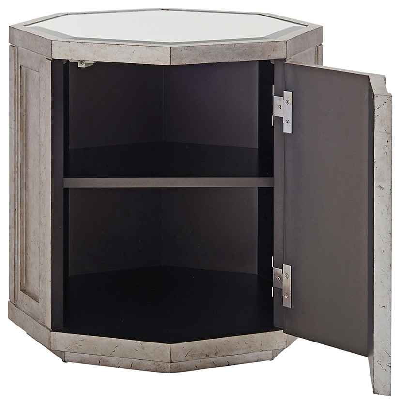 Emma Mason SIgnature Ayana Rochelle Octagonal Storage Table in Silver Leaf   Transitional   Side Tables And End Tables   by Emma Mason  Houzz