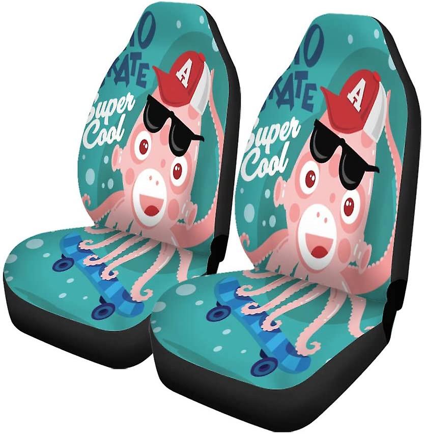 Set Of 2 Car Seat Covers Super Cool Octopus Universal Auto Front Seats Protector Fits For Car，suv Sedan，truck