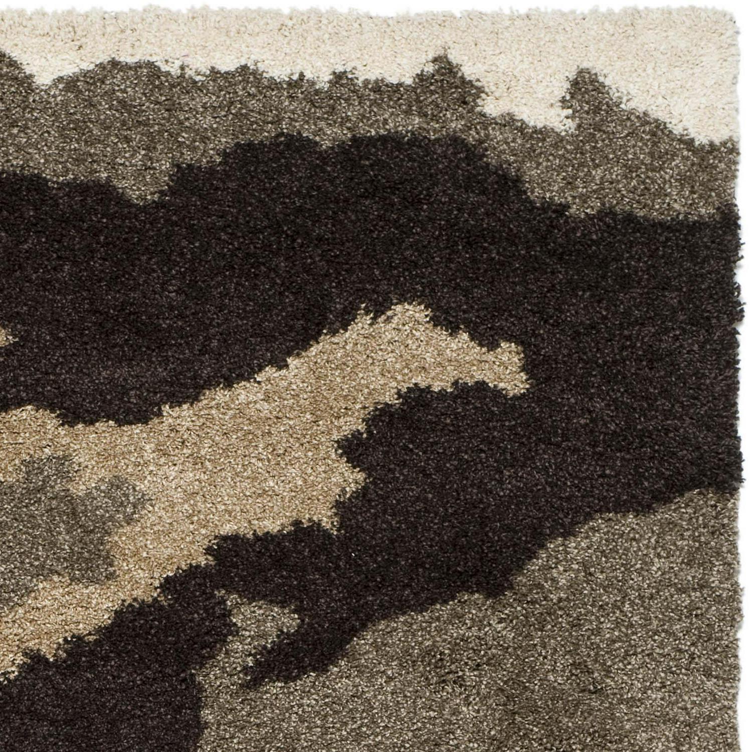 SAFAVIEH Florida Edwin Camouflage Shag Area Rug Beige