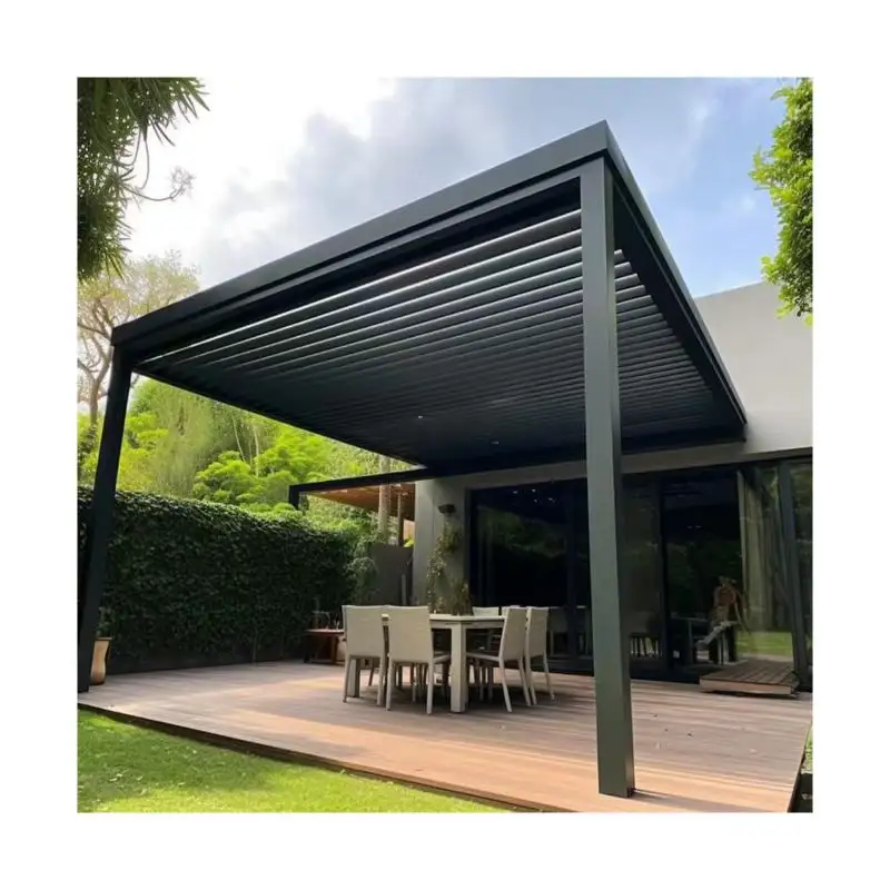 Aluminum alloy rain proof atrium waterproof pergola electric patio ceiling gazebo balcony awning