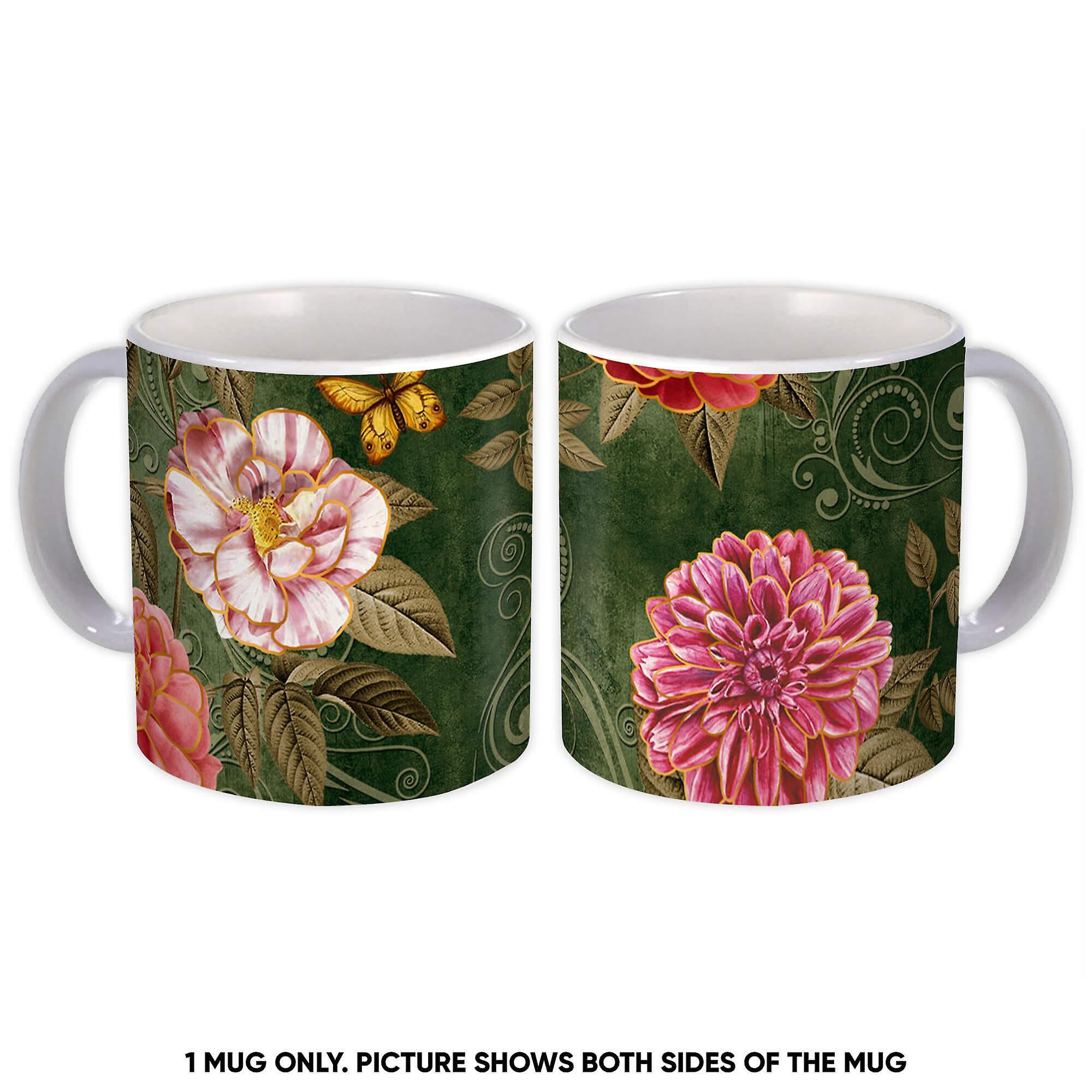 Gift Mug: Dahlias Pattern Floral