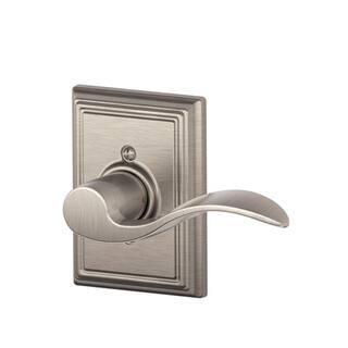 Schlage Accent Satin Nickel Right Handed Dummy Door Handle with Addison Trim F170 ACC 619 ADD RH