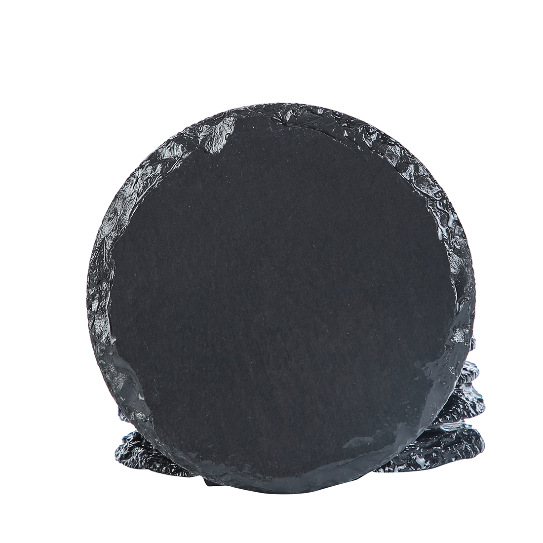 Set of 10 Round Slate Coasters with Holder Bulk Round  Slate Stone Cup Coaster for Drink Bar Kitchen Home 4 Inch