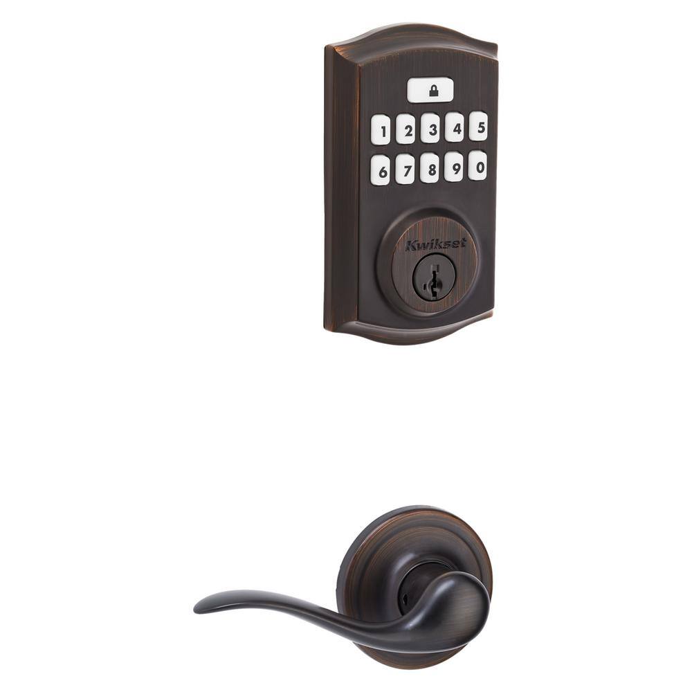 Kwikset SmartCode 260 Traditional Venetian Bronze Keypad Electronic Deadbolt Feat SmartKey wTustin HallCloset Lever Combo Pack 9260TRL720TN11P