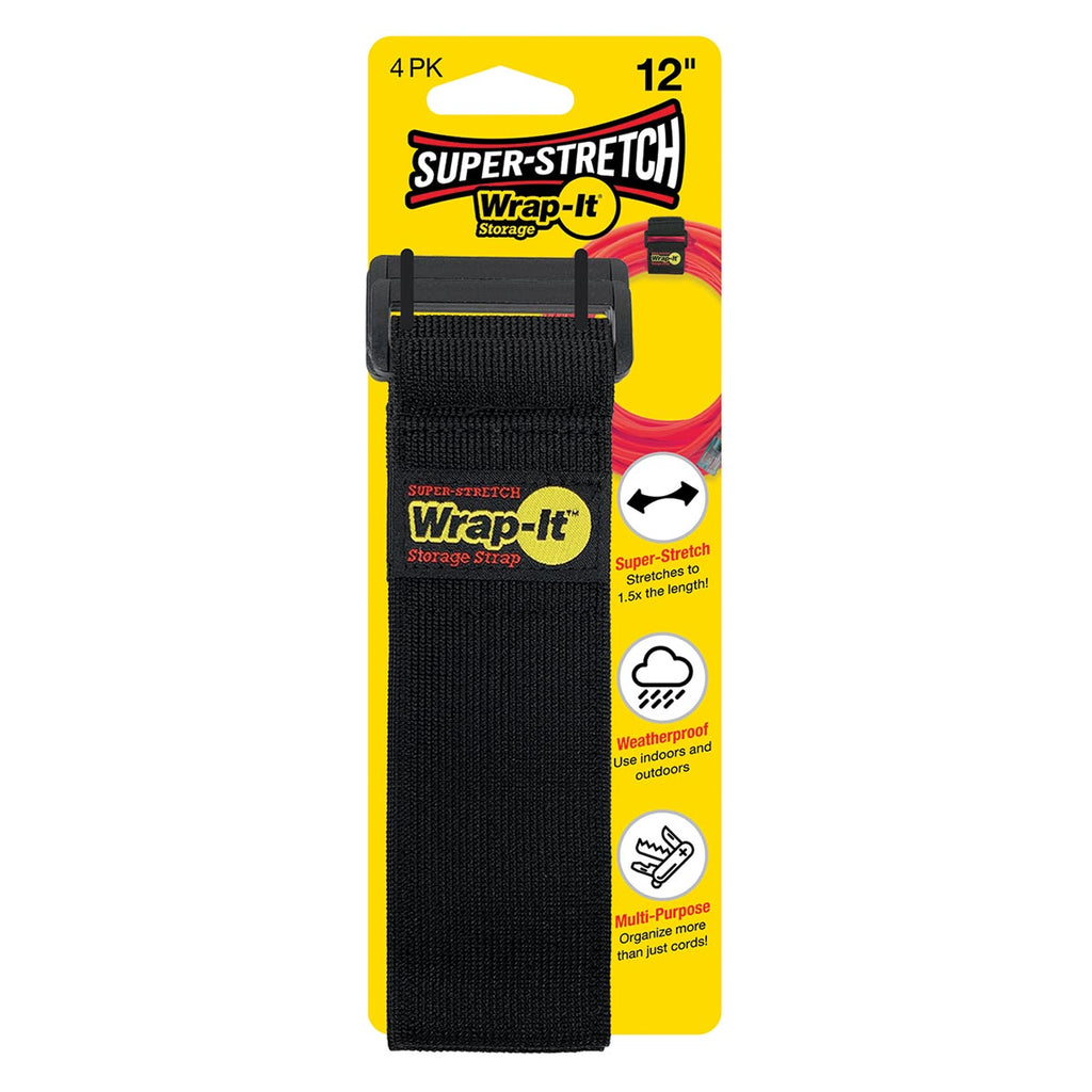 Wrap-It Storage 12 in. Super-Stretch Storage Strap (4-Pack)