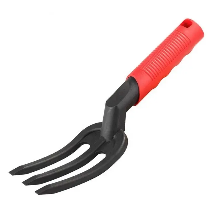 Mini Greehouse Hand Tool 3 Teeth Cultivator Fork Garden Weeding Fork with Plastic Handle for Kids