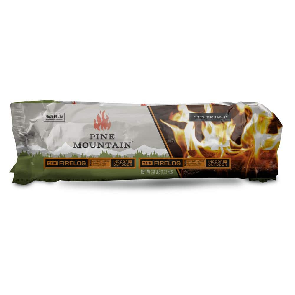 Pine Mountain Traditional 3-Hour Firelogs， Long Burning Firelog for Fireplace， Campfire， Fire Pit， Indoor and Outdoor Use (9-Pack) 501-160-805