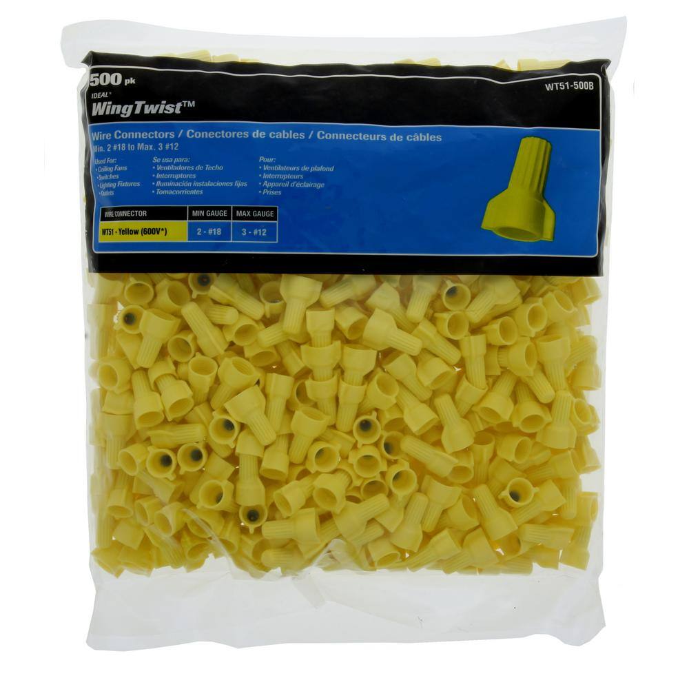 IDEAL WingTwist Yellow Wire Connectors (500-Count Bag) WT51-500B