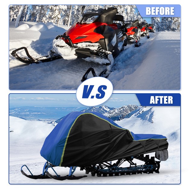 Unique Bargains Indoor Outdoor Waterproof Trailerable Snowmobile Cover