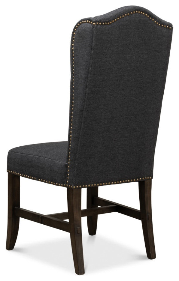 Black High Back Dining Chairs Set of 2   Traditional   Dining Chairs   by Sideboards and Things  Houzz