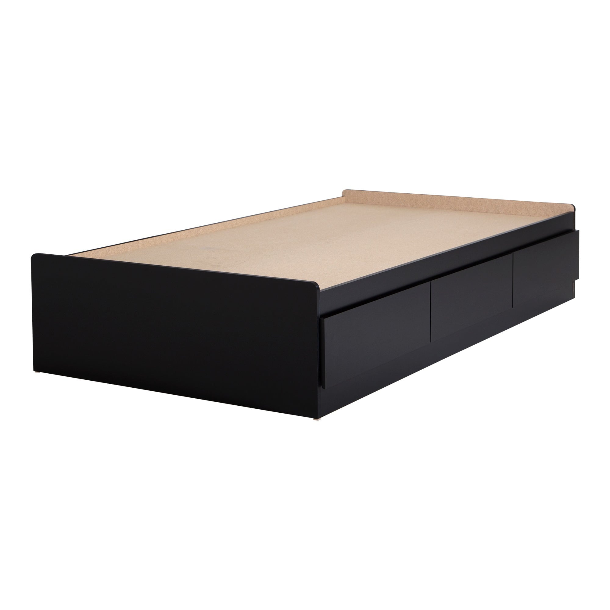 South Shore Vito 3-Drawer Storage Bed, Twin, Pure Black