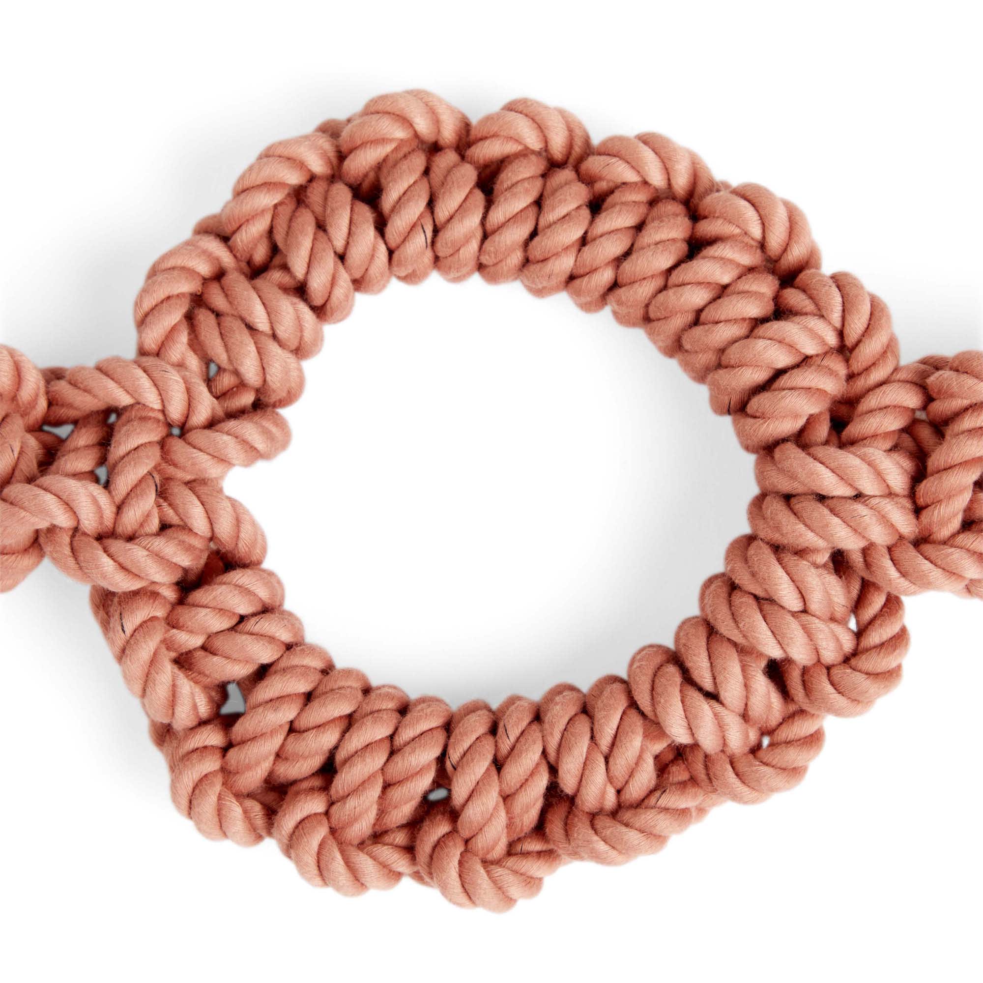 Reddy Copper Macrame Ring Dog Toy， Medium