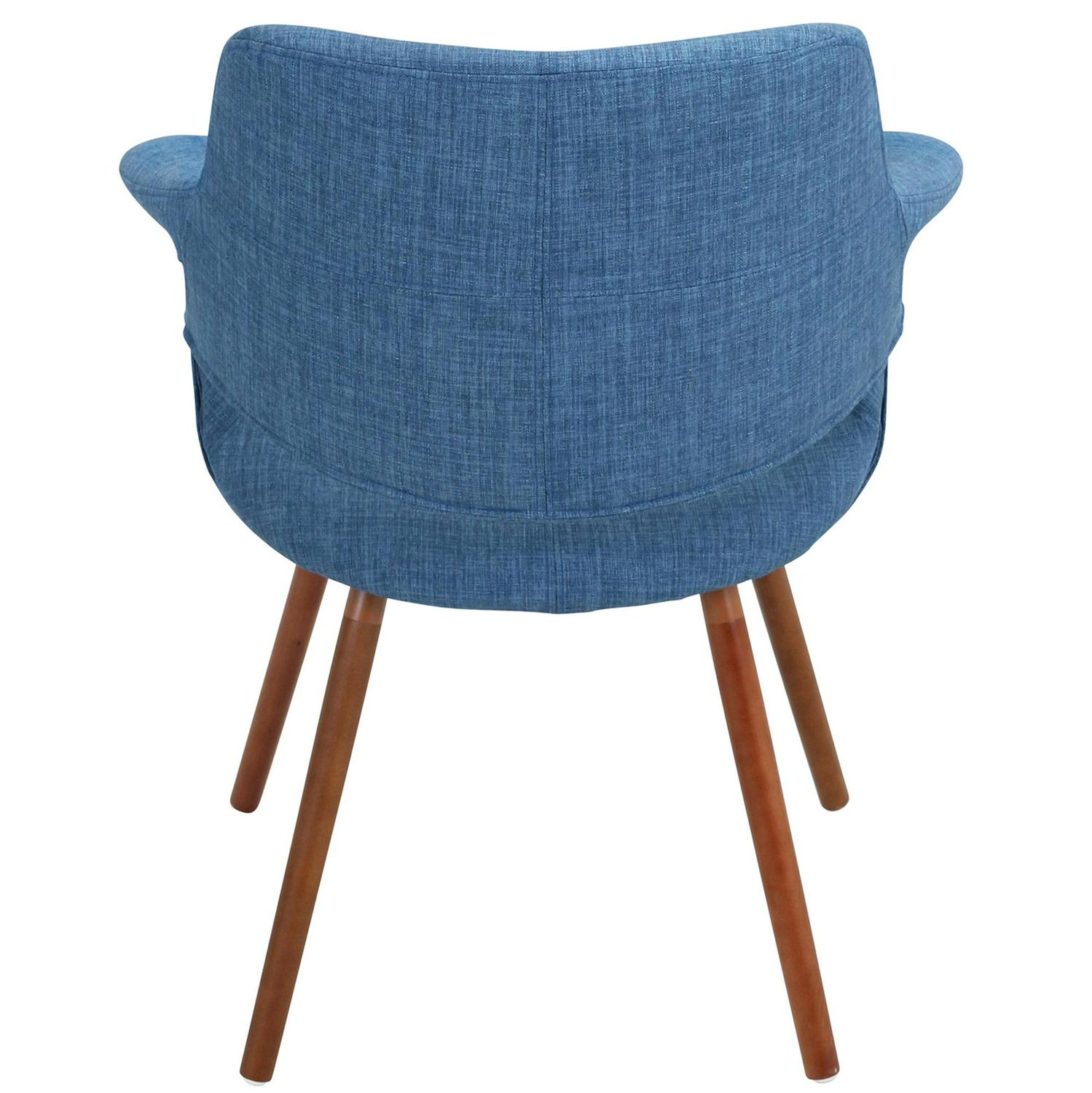 Vintage Flair Mid-Century Modern Chair in Walnut and Blue by LumiSource