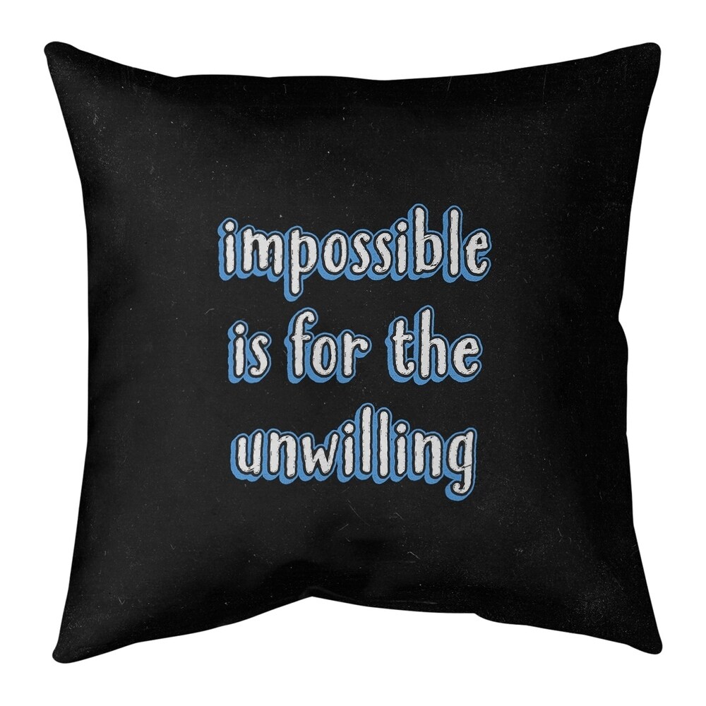 Quotes Impossible Quote Chalkboard Style Floor Pillow   Standard