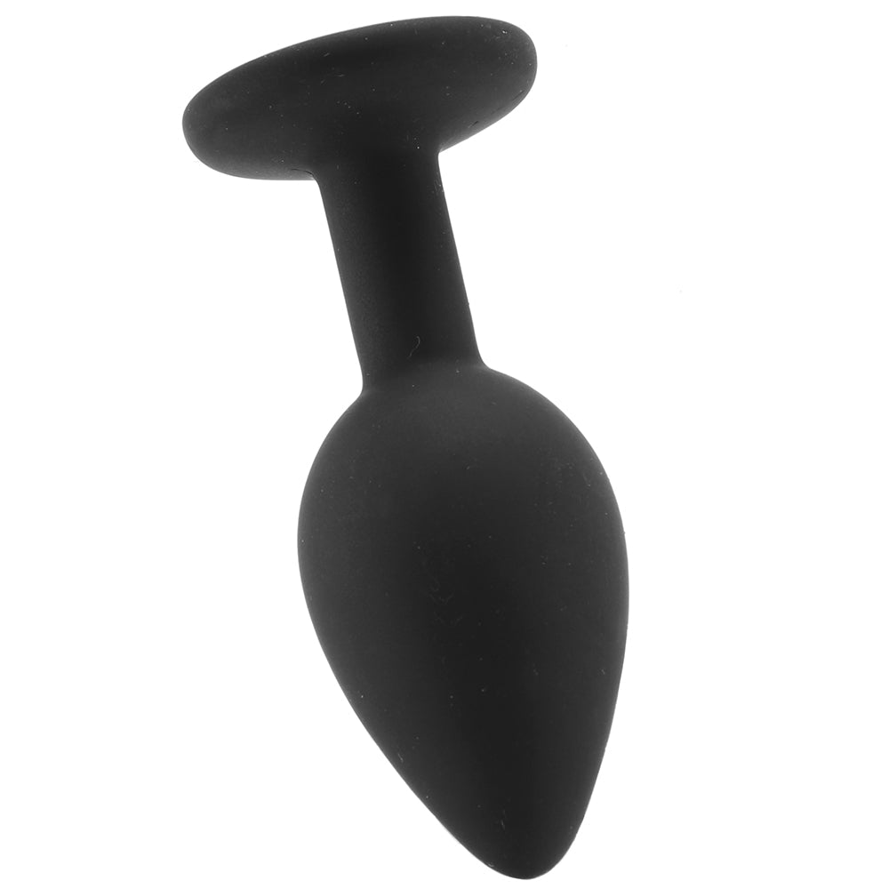 Regular Diamond Silicone Butt Plug in Black