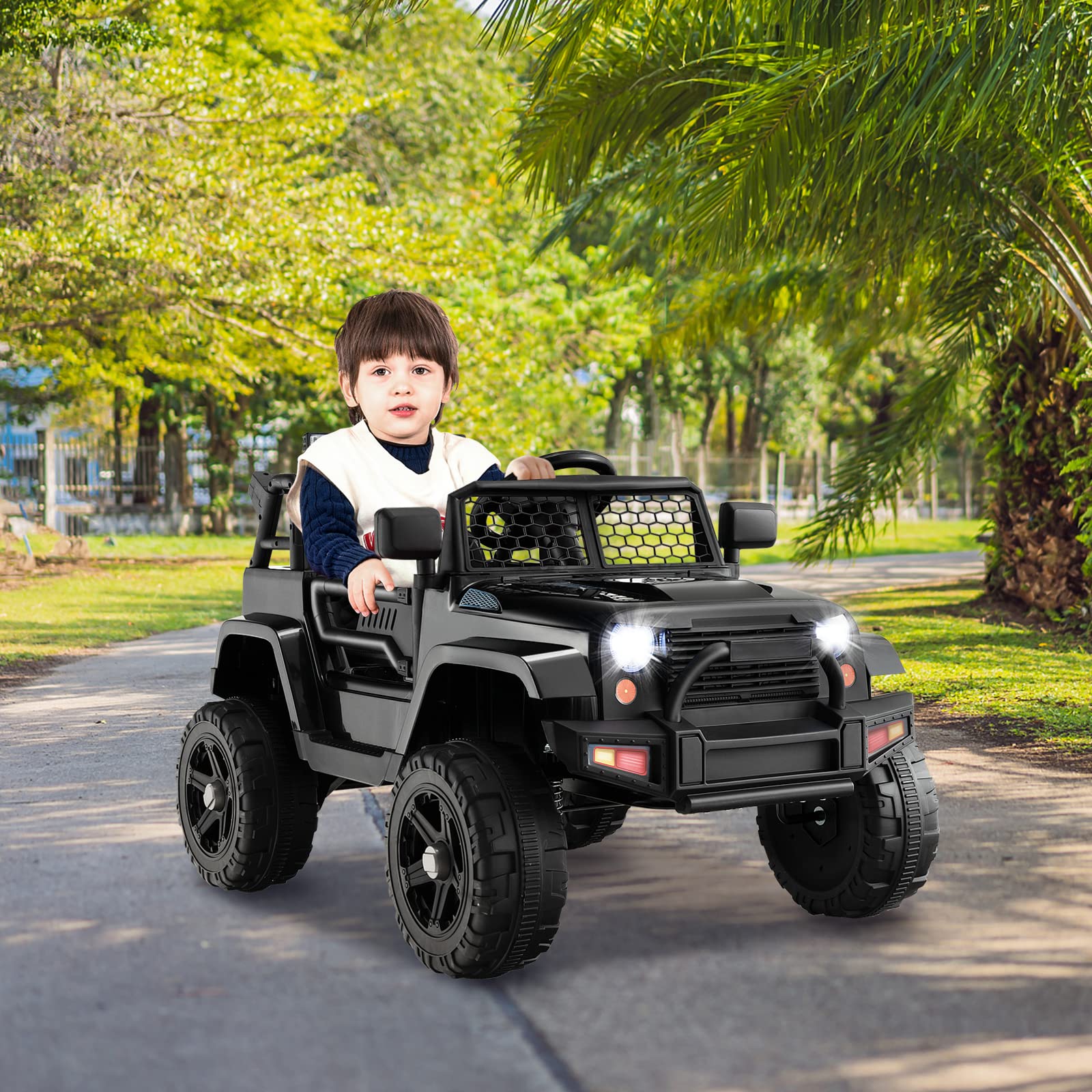 Costzon Ride on Car, 12V Battery Powered Truck Vehicle, Electric Car for Kids