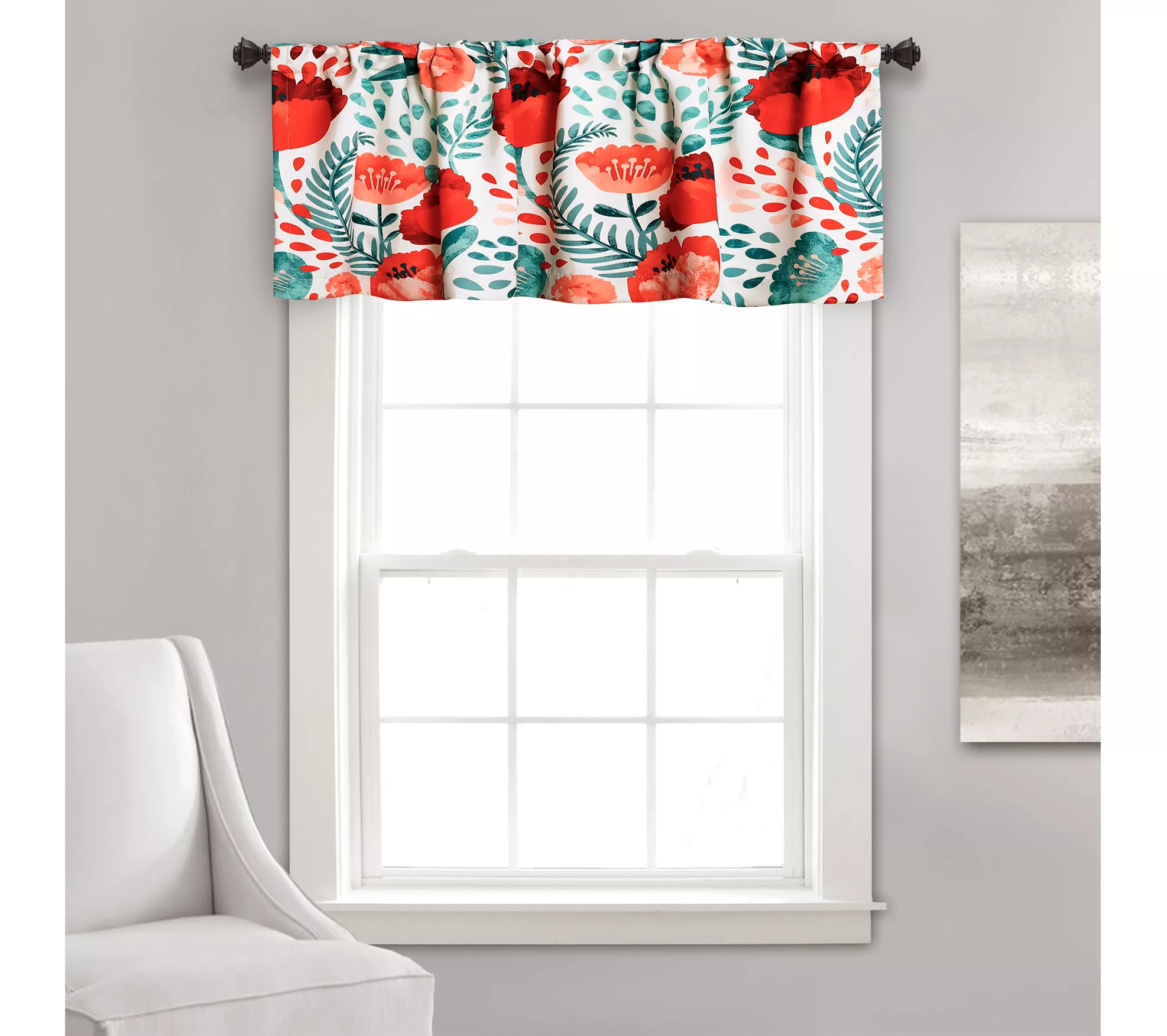 Poppy Garden Single Room Darkening Valance by Lush Decor