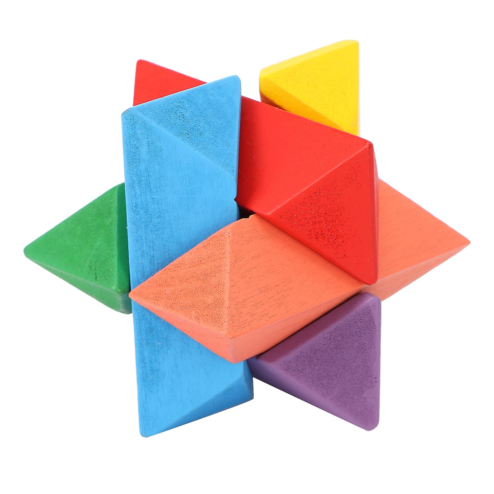 Burr Puzzle Classical Intelligence Colorful Octagonal Interlocking Toys Brain Teaser Toy For Old People Kids