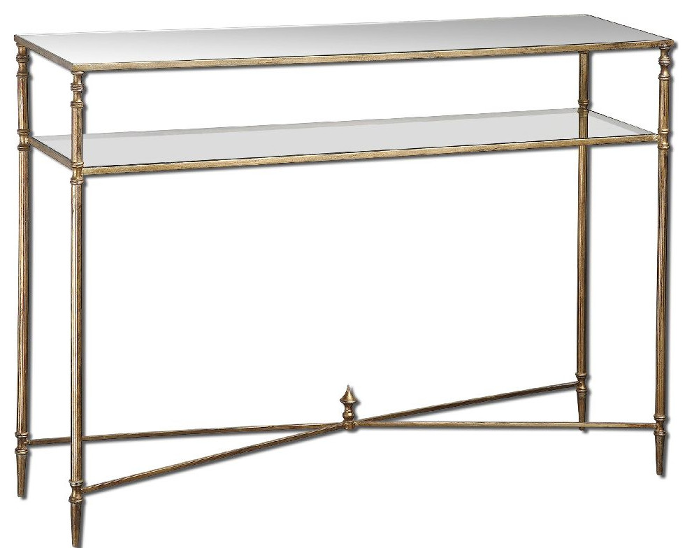 Uttermost Henzler 45 x 33 quotMirrored Glass Console Table   Traditional   Console Tables   by 1STOPlighting  Houzz