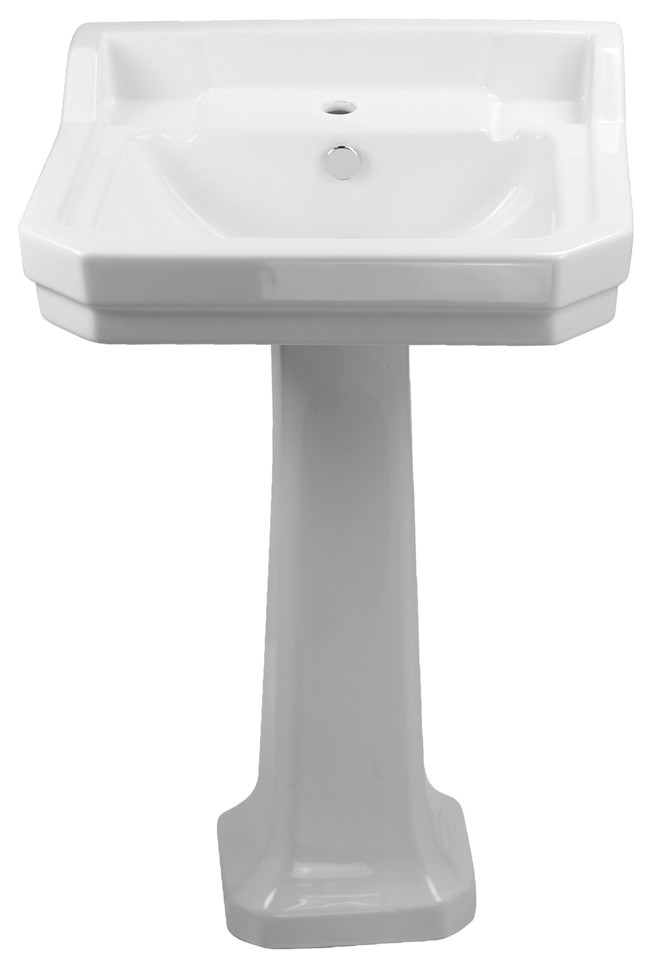 Whitehaus B112M P Pedestal Sink w/ Integrated Rectangular Bowl and Overflow   Contemporary   Bar Sinks   by Kolibri Decor  Houzz