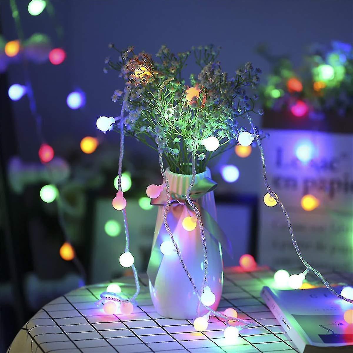 100 Leds Balls 8 Lighting Modes Ip44 Waterproof Fairy Lights Outdoor Indoor Decoration Ideal For Par