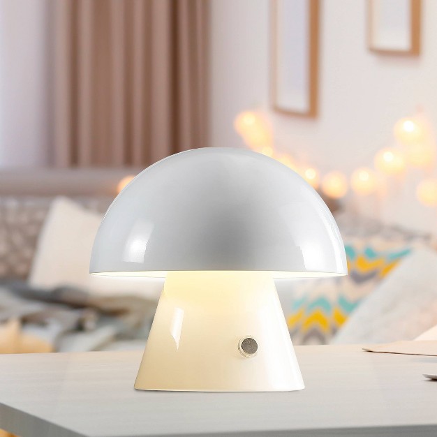 Porcini Contemporary Bohemian Rechargeable cordless Iron Integrated Led Mushroom Table Lamp Jonathan Yfeb