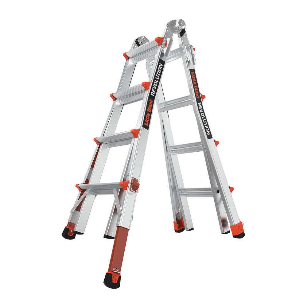 Revolution M17 Aluminum Type 1A 300lb Rated Telescoping Multi-Position Ladder with Ratchet Leg Leveler