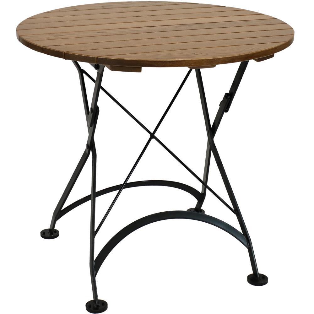 Ultimate Patio 32-Inch European Chestnut Wood Folding Round Bistro Table