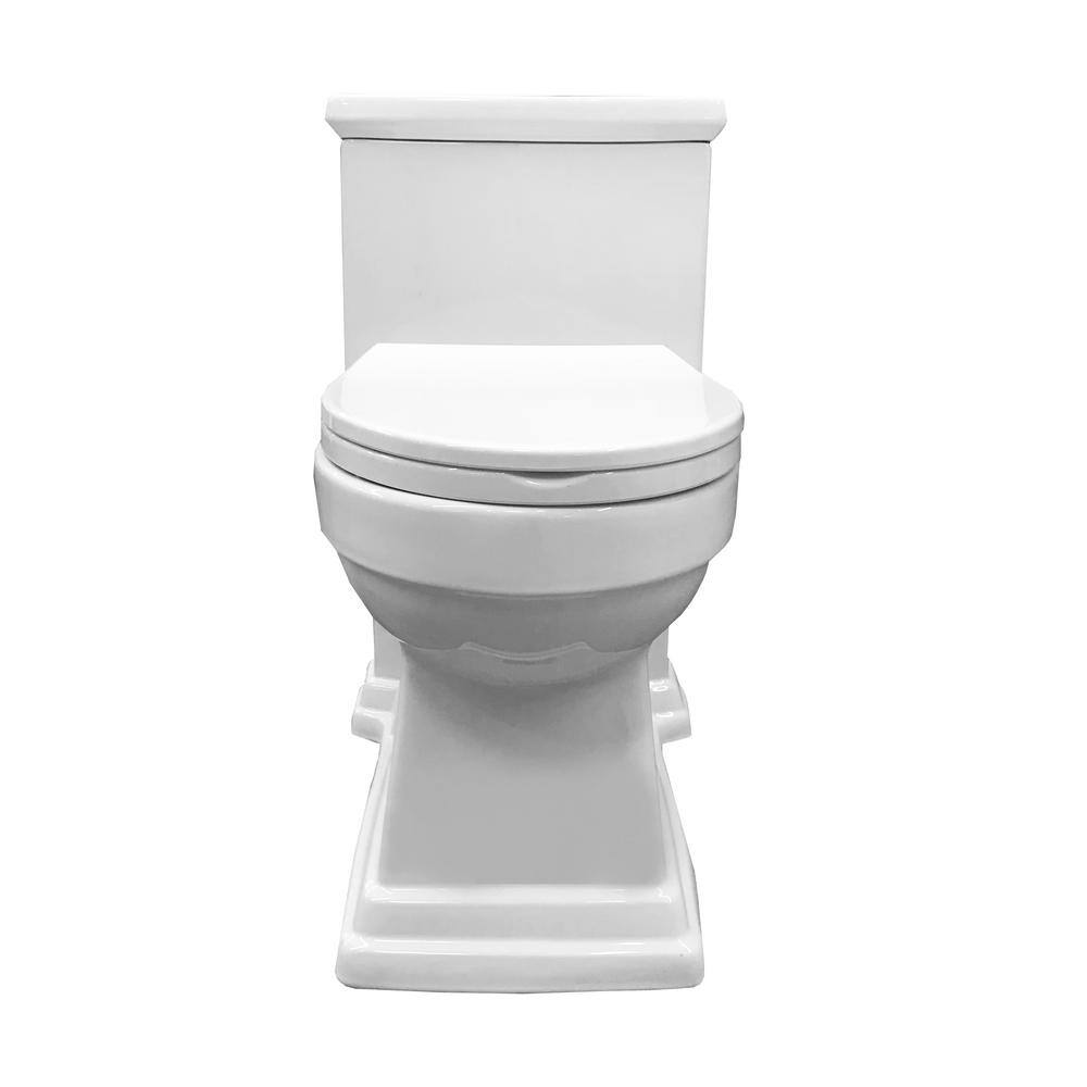 innoci-usa Block 1-piece 1.0 GPF1.5 GPF High Efficiency Dual Flush Elongated Toilet in White 81276i