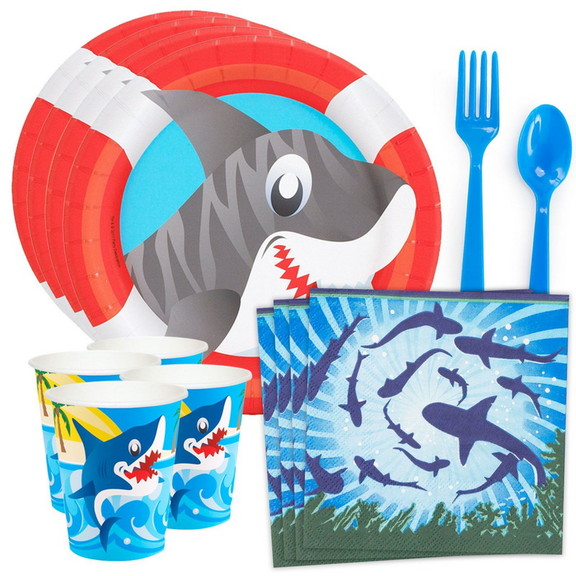 611558 Shark Party Standard Tableware Kit (Serves ...