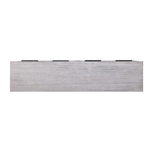 Somette Aspen Court II Herringbone White Rub Four Door Media Credenza - 66