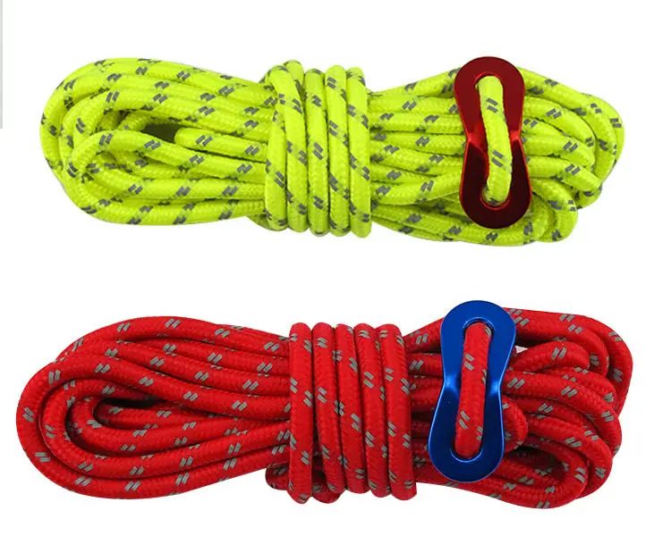 4*4M Reflective Wind Rope with Outdoor Rope Buckle Shelter for The Sun Awning Camping Night Light Noose Tent Rope